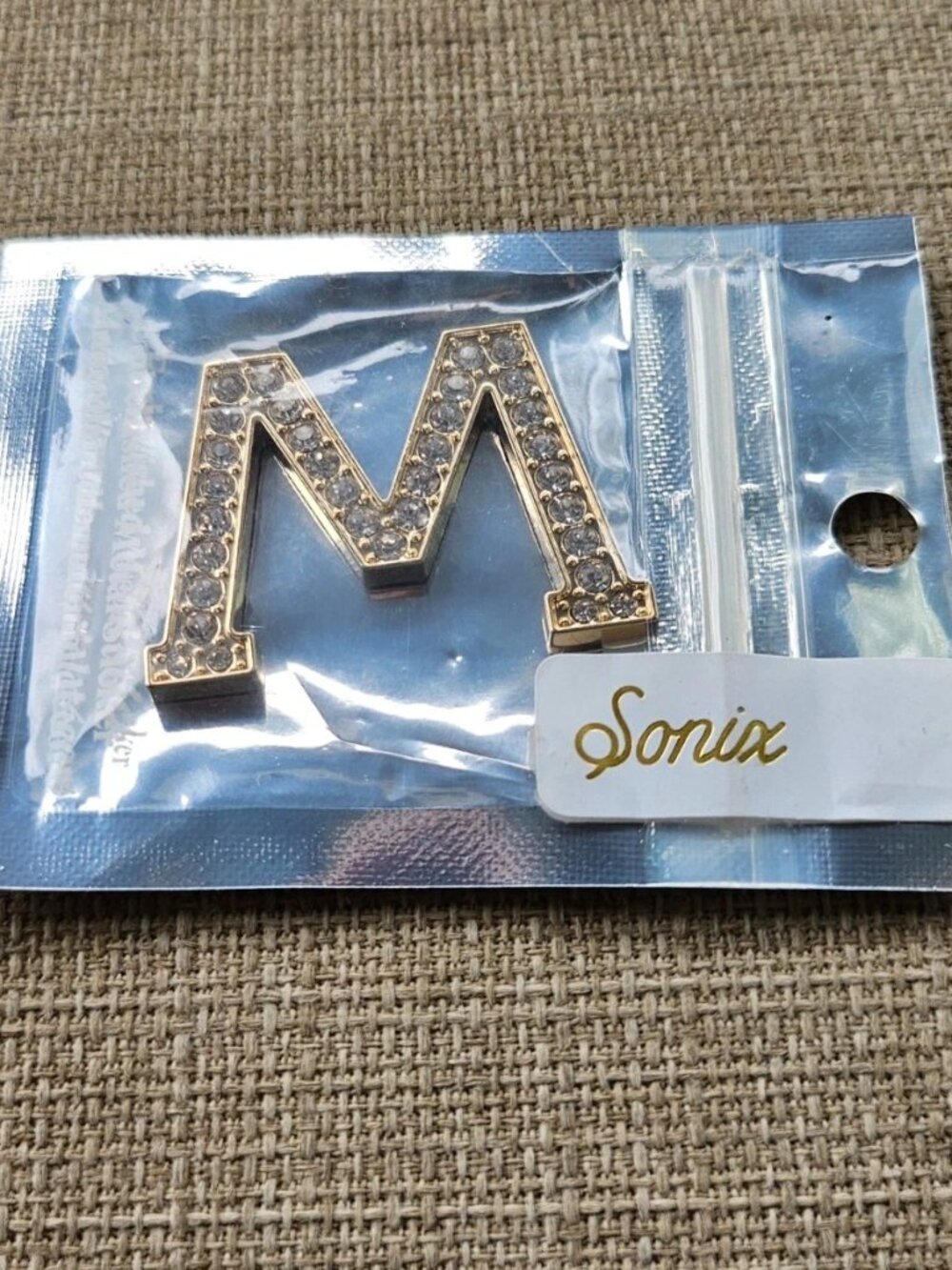 Sonia Initial M Sticker Gold Tone Crystals Fashion Jewelry NEW - Picture 5 of 8